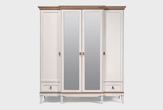 Шкаф для одежды 4-х дв. "Стюарт" (с зеркалом) массив и шпон дуба 3