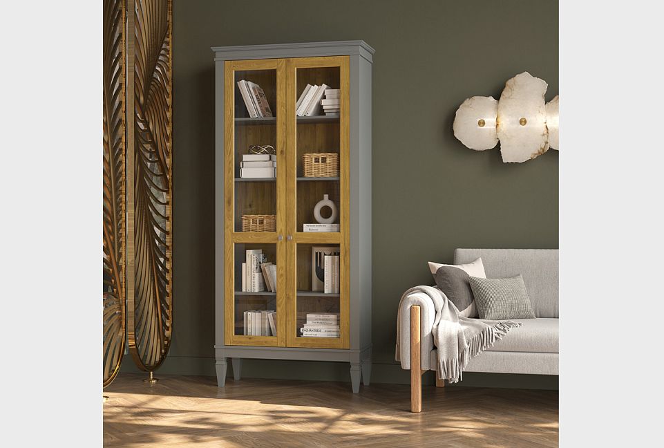 Витрина "Ольса-С" 200; серый 7042+антик 24