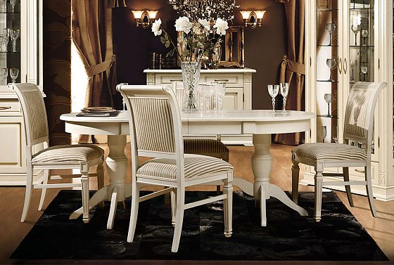 Стол обеденный "Верди Люкс 4РД" массив и шпон дуба 4