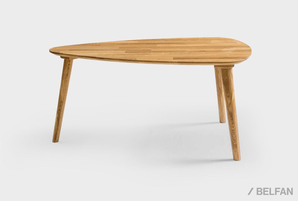 Стол журнальный "Арт" 90 (капля) массив дуба 1