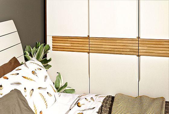 Шкаф для одежды 3-х дверный "Уоллстрит" массив дуба, МДФ 13