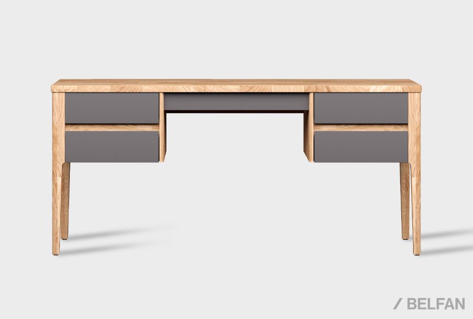 Стол письменный "Уоллстрит" (2 тумбы) массив дуба, МДФ 1