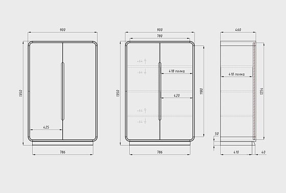 Тумба высокая "Монблан" массив дуба 5