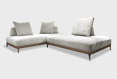 "Инфинити" диван модульный; нераскл.; 13+15; латунь; Limber 01+Unico Tobacco (БК)