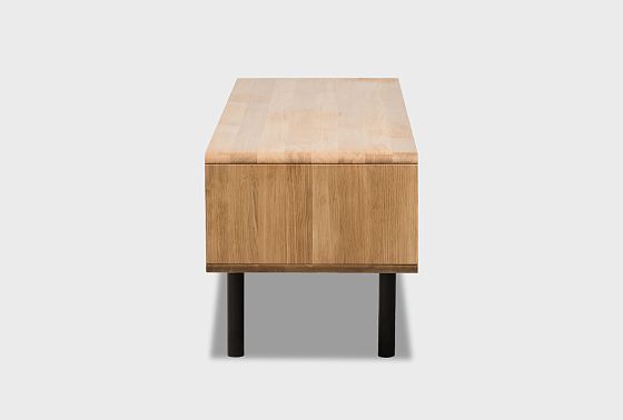 Тумба под ТВ низкая "Норман" 4 массив дуба, МДФ, металл 5