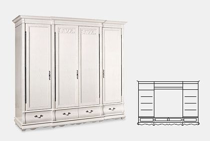 Шкаф для одежды "Тэфи" 4-х дв. без зеркала