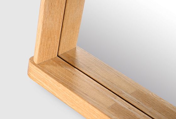 Зеркало настенное с полкой "Уоллстрит" (прямоугольное) массив дуба 4