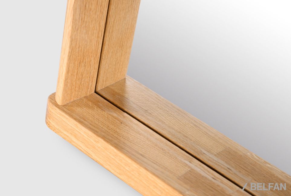 Зеркало настенное с полкой "Уоллстрит" (прямоугольное) массив дуба 5