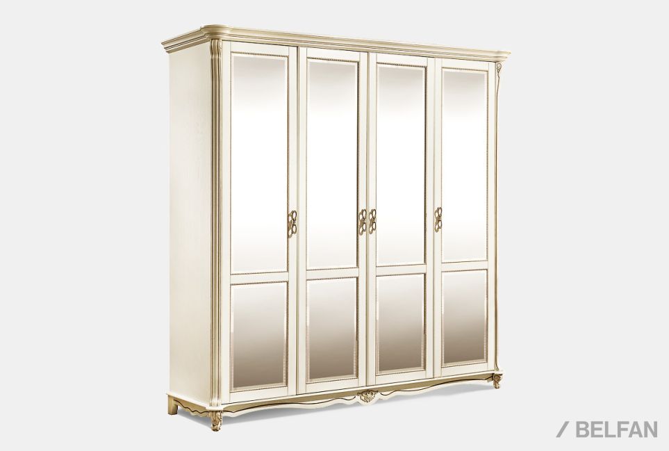 Шкаф 4-х дв. "Алези" массив и шпон дуба 1