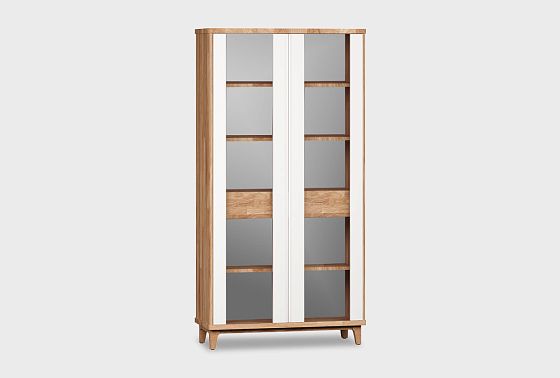 Витрина 2-х дверная "Уоллстрит" массив дуба, МДФ 5