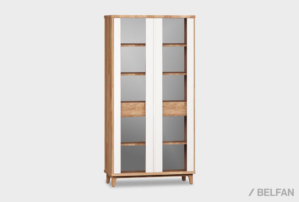 Витрина 2-х дверная "Уоллстрит" массив дуба, МДФ 1