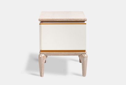 Тумба прикроватная "Алекса"; *ММ-376-03; айвори+жемчужный дуб, золотая патина