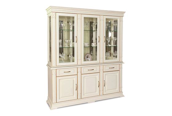 Шкаф комбинированный "Верди Люкс 3з" массив и шпон дуба 2