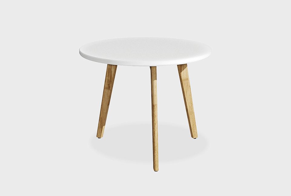 Стол журнальный "Уоллстрит" круглый 264; н-бейц-масло, стл-белый