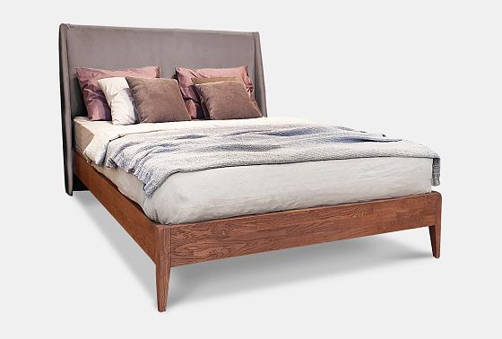 Кровать "Сакраменто" (мягкое изголовье) массив дуба 4