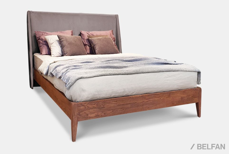 Кровать "Сакраменто" (мягкое изголовье) массив дуба 1