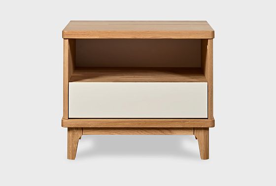 Тумба прикроватная "Уоллстрит" (с нишей) массив дуба, МДФ 7