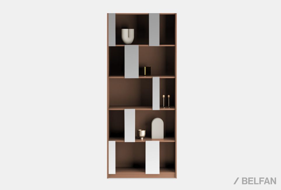 Стеллаж "Сакраменто" 100 (с зеркалами) МДФ, шпон дуба 1