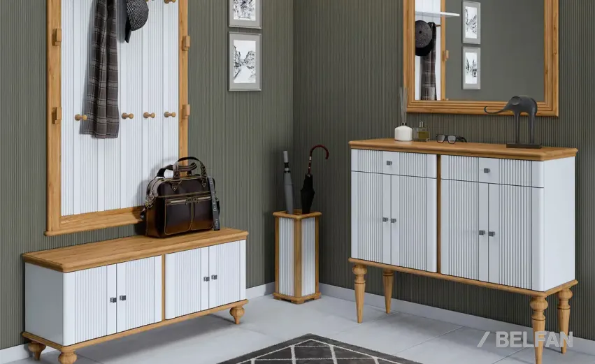 Прихожая «Рандеву» #2. Цвет: белый лак + антик Прихожая «Рандеву» #2