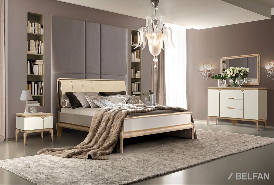 Кровать "Алекса" массив и шпон дуба, МДФ 6