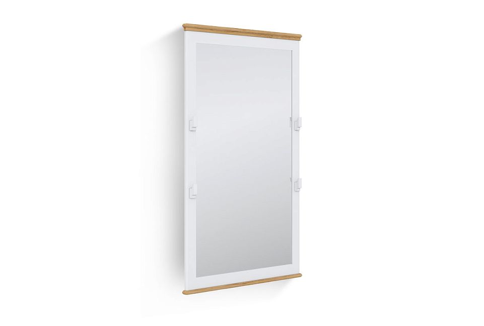 Зеркало настенное "Рандеву" 160; белый лак+антик 24