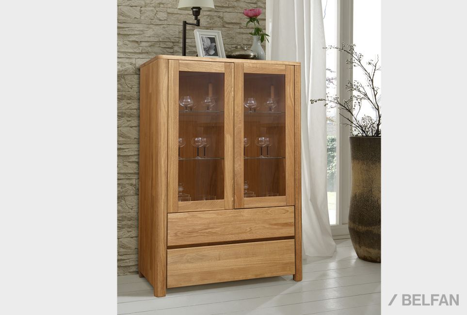 Тумба 2-х секционная "Норд" (высокая) массив дуба 1