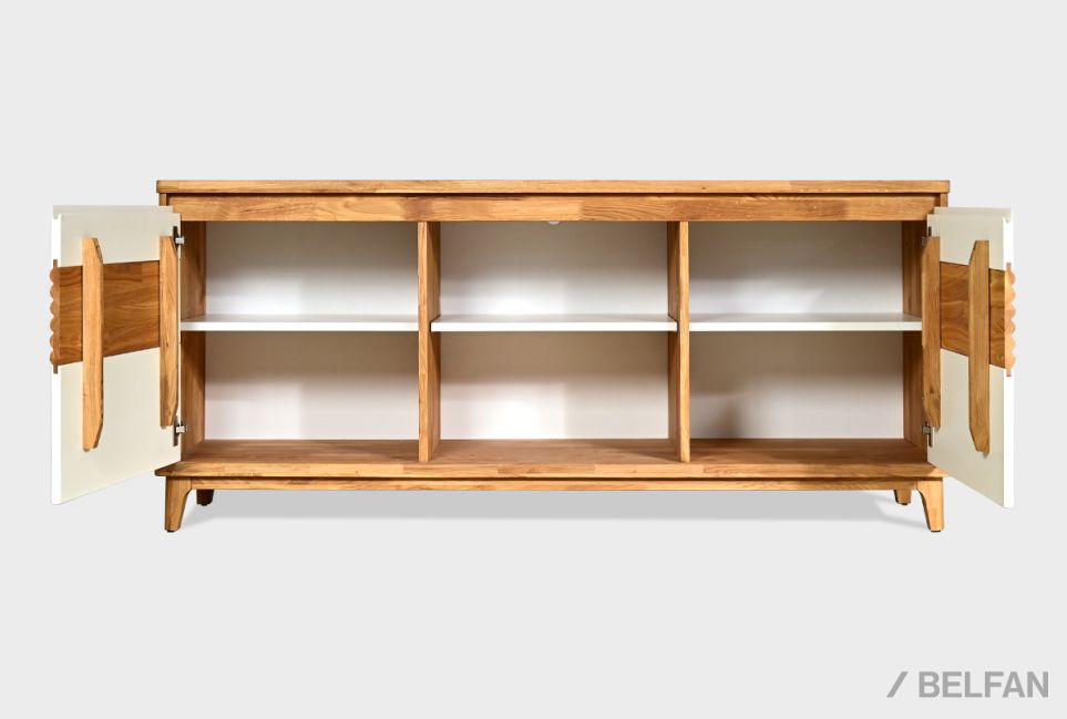 Тумба "Уоллстрит" 3 (с нишей) массив дуба, МДФ 3