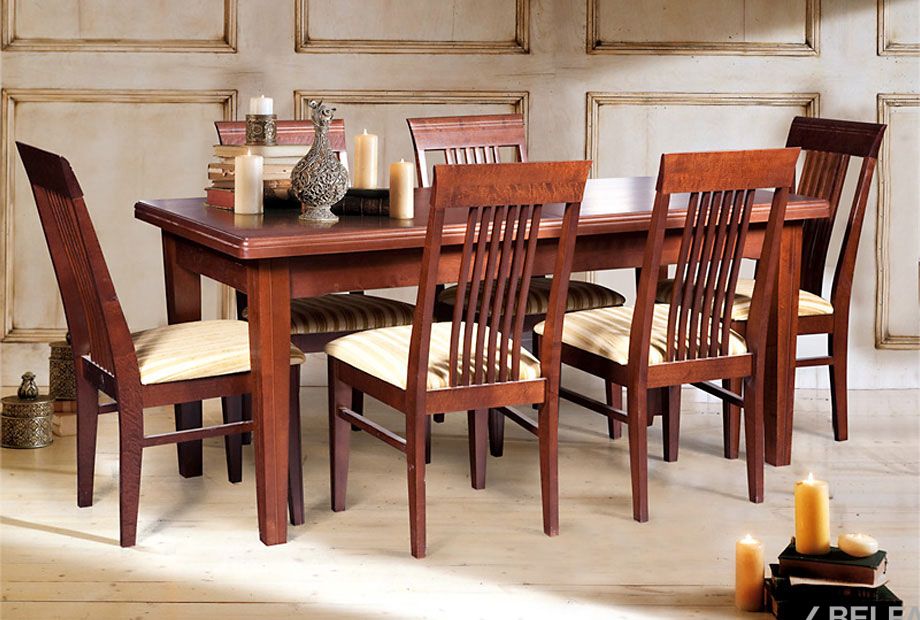 Стол обеденный "Престиж" 64 массив и шпон берёзы 2