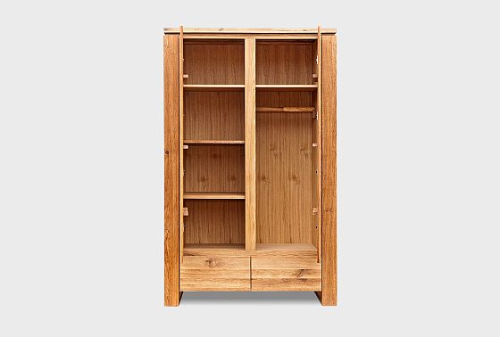 Шкаф для одежды 2-х дверный "Берген" В-22 массив и шпон дуба 6