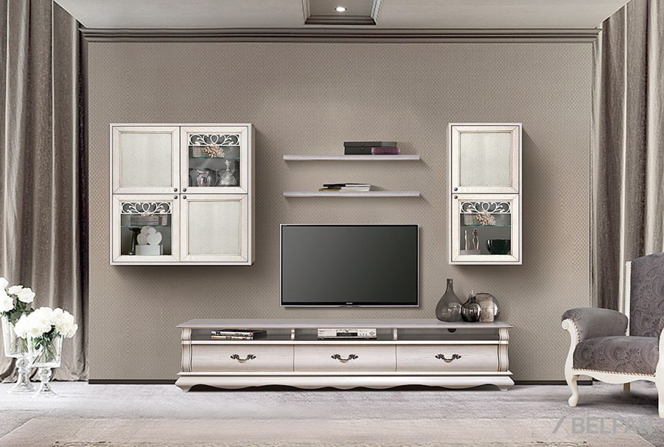 Тумба под ТВ "Тэфи" 09 массив и шпон дуба 4