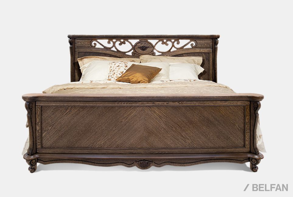 Кровать "Алези" (высокое изножье) массив и шпон дуба 2