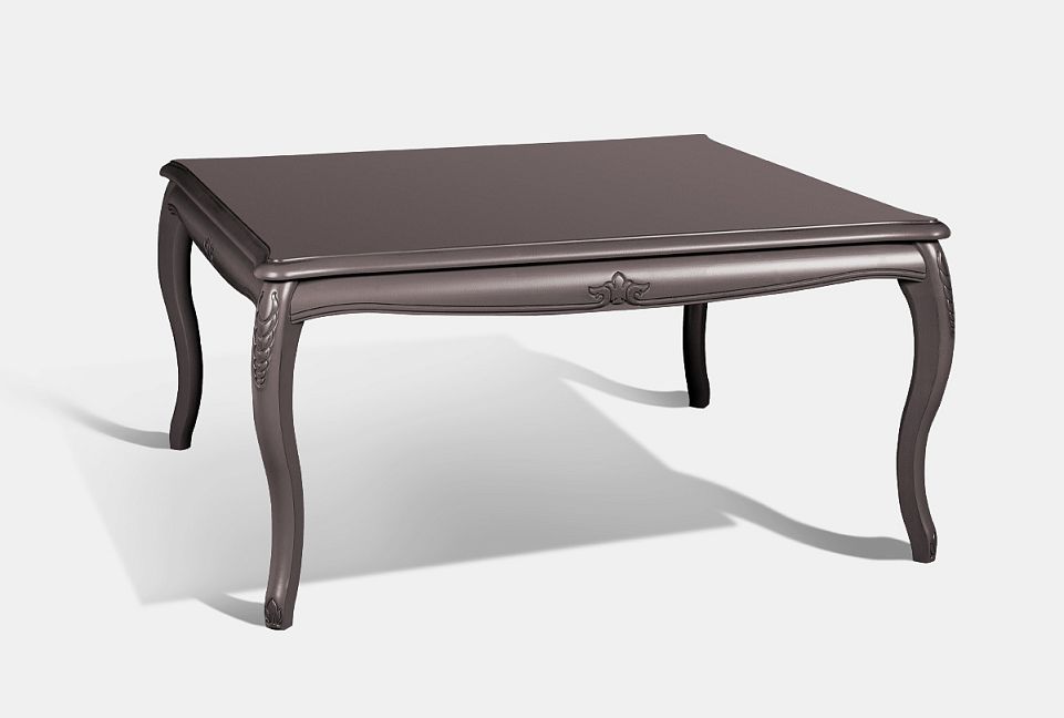 Стол журнальный прямоугольный "Флерон"; альба с серебряной патиной