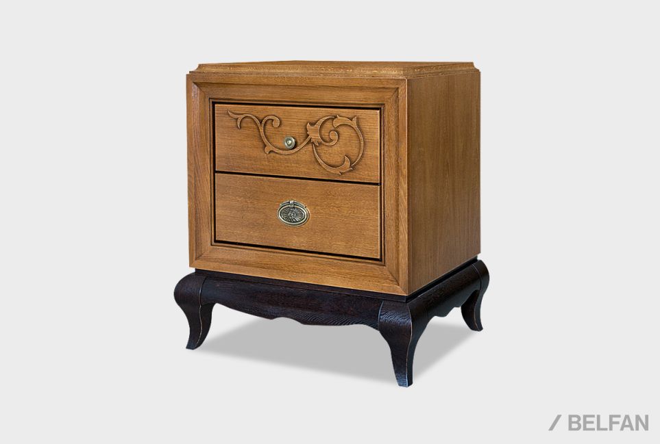 Тумба прикроватная "Соната" (декор) массив и шпон дуба 2