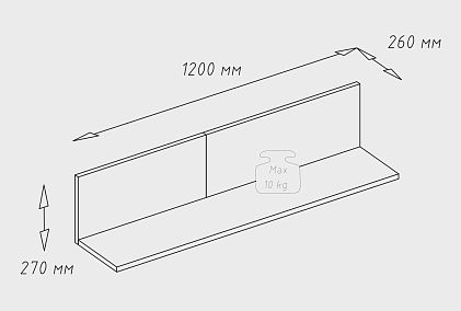 Полка настенная "Этна" 120