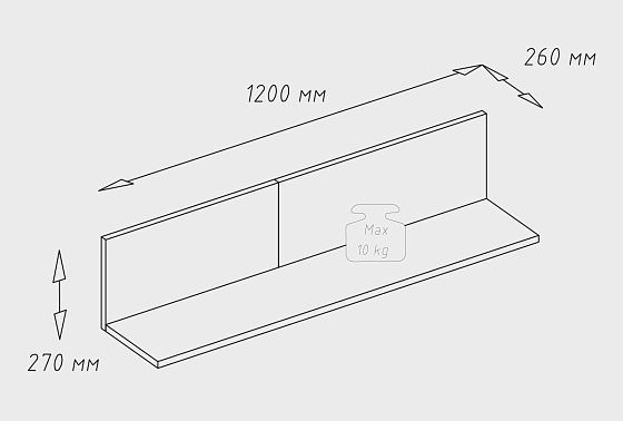 Полка настенная "Этна" 120 массив дуба 4