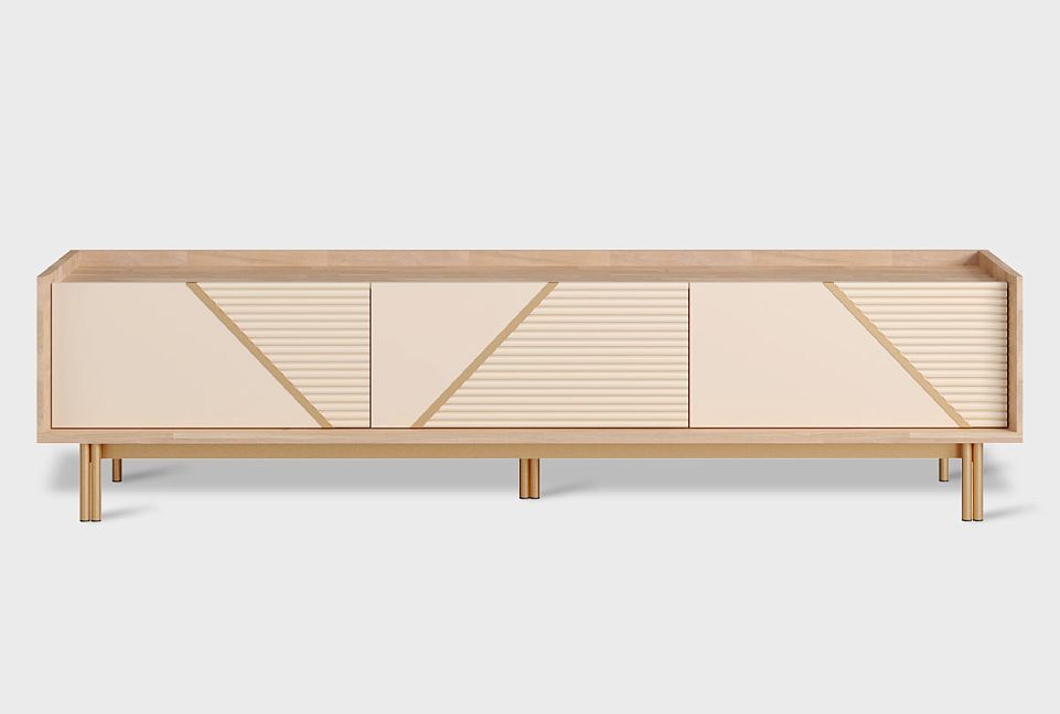 Тумба под ТВ «Авеню» 180; к-персиковое масло, ф-нюд