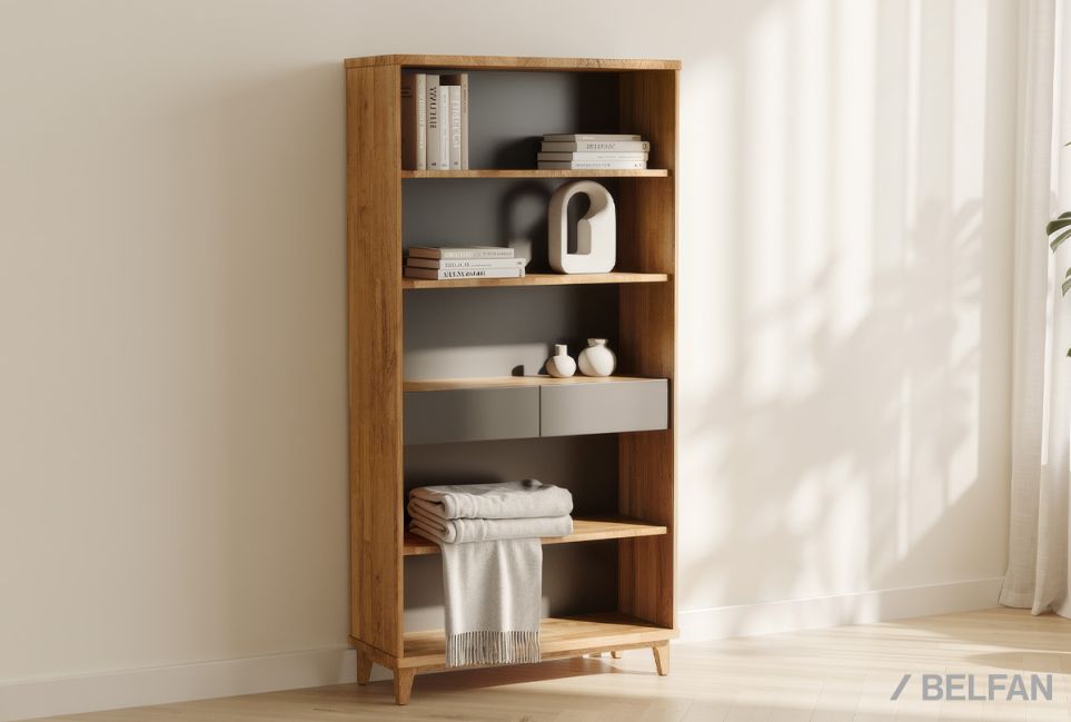 Стеллаж "Уоллстрит" (с ящиками) массив дуба, МДФ 1