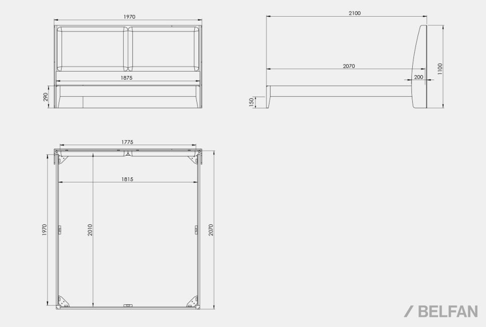 Кровать "Сакраменто" (мягкое изголовье) массив дуба 3