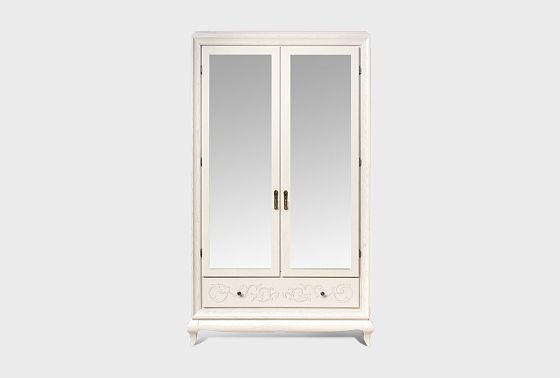 Шкаф для одежды 2-х дв. "Соната" с зеркалом (без декора) массив и шпон дуба 3