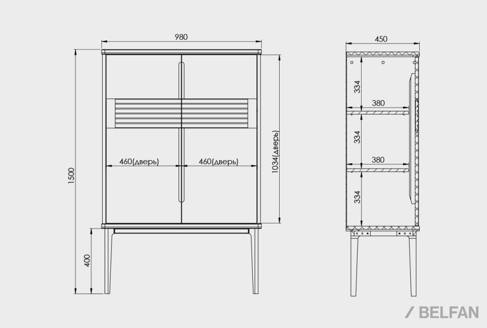 Тумба высокая "Уоллстрит" массив дуба, МДФ 2