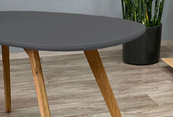 Стол журнальный "Уоллстрит" овальный 267 массив дуба, МДФ 4