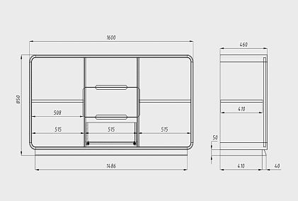 Тумба "Монблан" 3 (с ящиками)