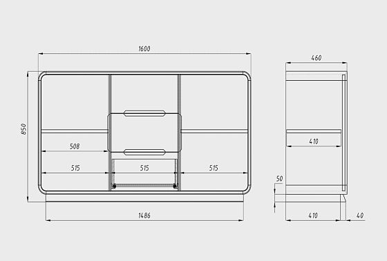 Тумба "Монблан" 3 (с ящиками) массив дуба 6