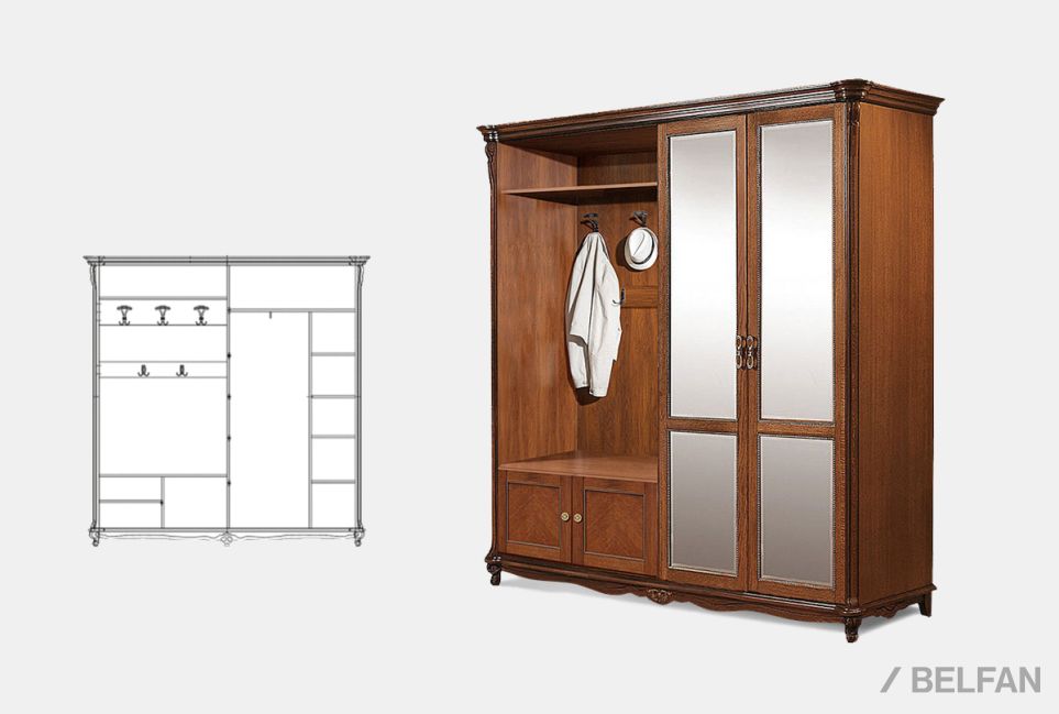 Шкаф комбинированный "Алези 22з" массив и шпон дуба 2