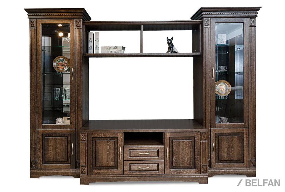 Шкаф комбинированный "Верди Люкс Т1" массив и шпон дуба 1