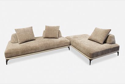 "Инфинити" диван модульный; нераскл.; 13+15; хром темный; Escade 31+Unica Atmoshpere (гр. 2/БК)