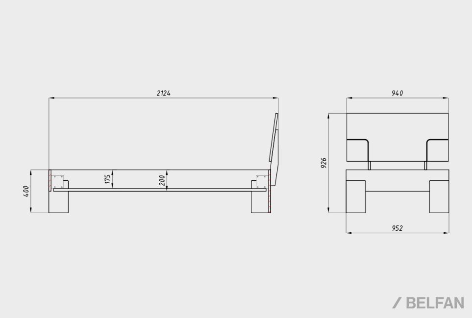 Кровать "Берген" С массив дуба 3