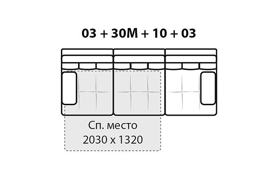 "Милфорд" диван 3-х местный  4