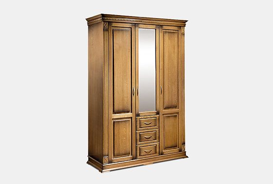 Шкаф 3-х дверный "Верди Люкс" массив и шпон дуба 5