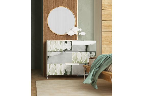 Зеркало настенное "Уоллстрит" (круглое) массив дуба 5